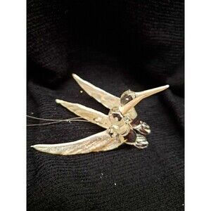 Vintage 3D Blown Glass Hummingbird Christmas Ornament Double Birds Glitter Wings
